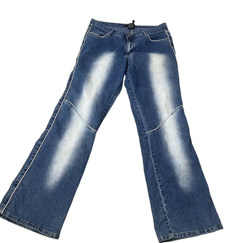 Sebo Paris wide leg mid/low rise white leg detailing piping on waist/legs sSZ 13 - Picture 11 of 11